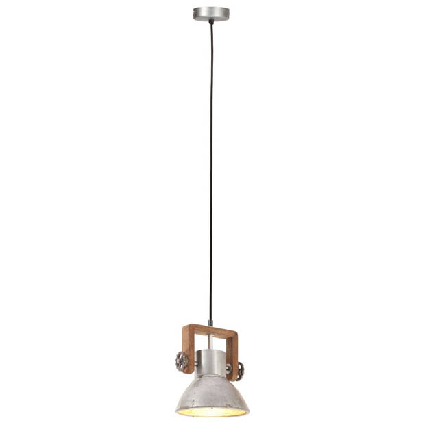 vidaXL Hanglamp industrieel rond 25 W E27 19 cm zilverkleurig