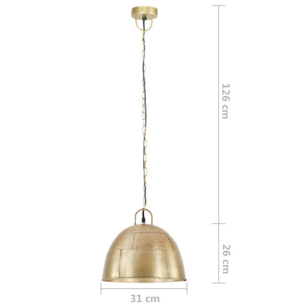 vidaXL Hanglamp industrieel vintage rond 25 W E27 31 cm messingkleurig