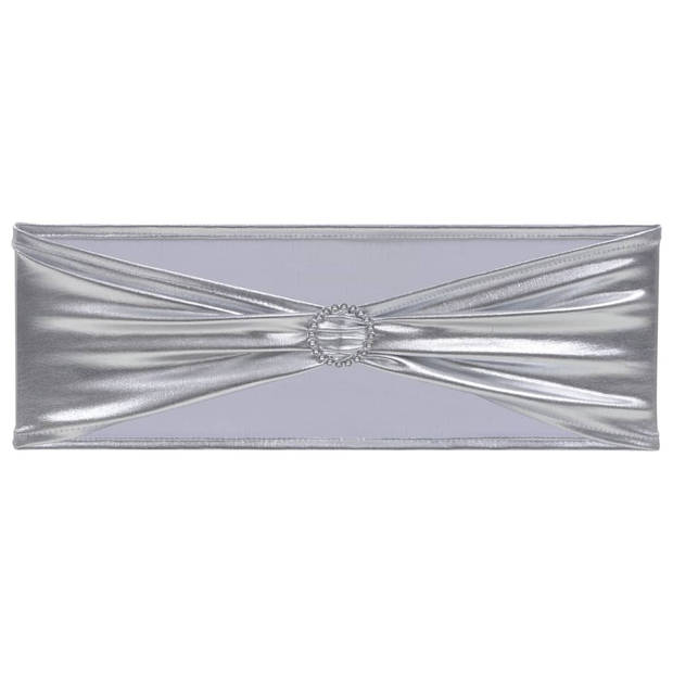 vidaXL 25 st Stoellint met diamant stretch zilver