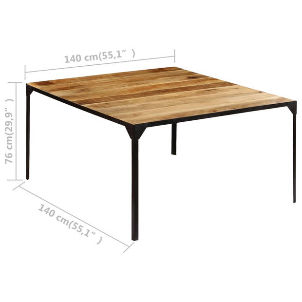 vidaXL Eettafel 140x140x76 cm massief mangohout