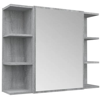 vidaXL Badkamerspiegelkast 80x20,5x64 cm bewerkt hout grijs sonoma