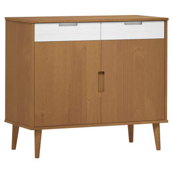 vidaXL Dressoir MOLDE 90x40x80 cm massief grenenhout bruin