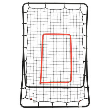 The Living Store Softbal Rebounder - 88x79x137 cm - Stalen frame - PE-net - Ideale sporttraining - Inclusief