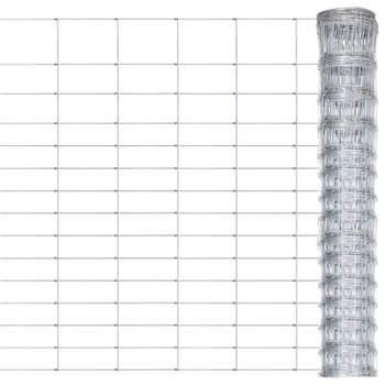 vidaXL Hek 50x1,6 m gegalvaniseerd staal zilverkleurig