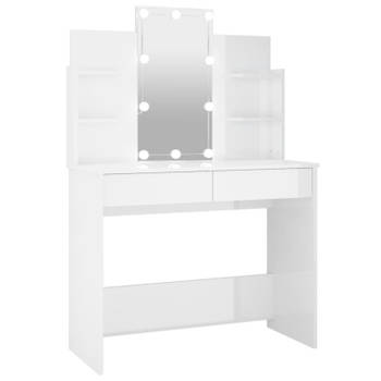 vidaXL Kaptafel met LED-verlichting 96x40x142 cm hoogglans wit