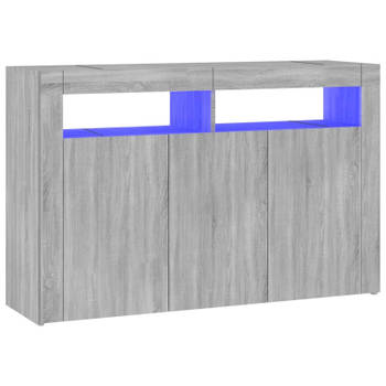 vidaXL Dressoir met LED-verlichting 115,5x30x75 cm grijs sonoma eiken