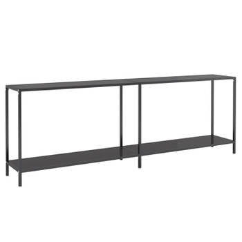 vidaXL Wandtafel 220x35x75,5 cm gehard glas zwart