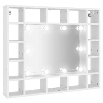 vidaXL Spiegelkast met LED-verlichting 91x15x76,5 cm wit