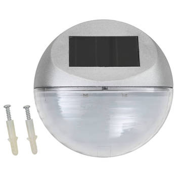 The Living Store Solarwandlampen - 24 stuks - Zilver - 11 x 5 cm - 2 x 0.06W LED - Zonne-energie - Oplaadbare batterij