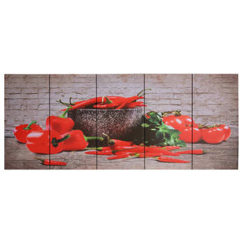 vidaXL Wandprintset paprika 150x60 cm canvas meerkleurig
