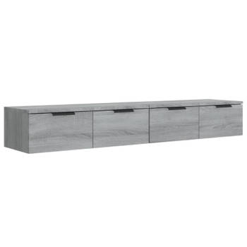 vidaXL Wandkasten 2 st 68x30x20 cm bewerkt hout grijs sonoma eiken