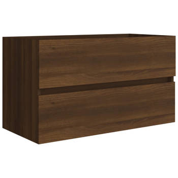 vidaXL Wastafelkast 80x38,5x45 cm bewerkt hout bruin eikenkleur