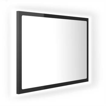 vidaXL Badkamerspiegel LED 60x8,5x37 cm acryl hoogglans zwart