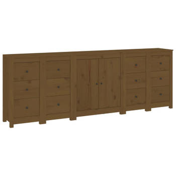 vidaXL Dressoir 230x35x80 cm massief grenenhout honingbruin