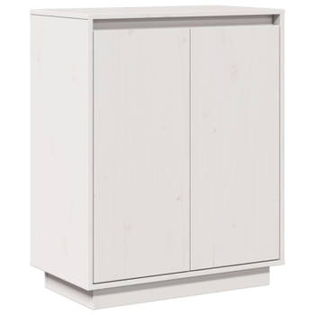 vidaXL Dressoir 60x34x75 cm massief grenenhout wit