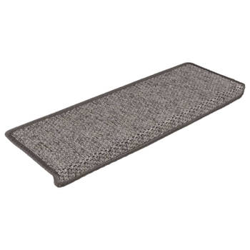 vidaXL Trapmatten zelfklevend 15st sisal-look 65x21x4cm grijs en beige