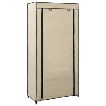 vidaXL Schoenenkast met hoes 58x28x106 cm stof crème