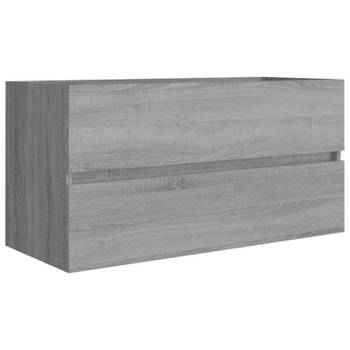 vidaXL Wastafelkast 90x38,5x45 cm bewerkt hout grijs sonoma eikenkleur