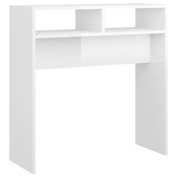 vidaXL Wandtafel 78x30x80 cm spaanplaat hoogglans wit