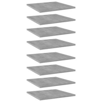 vidaXL Wandschappen 8 st 40x40x1,5 cm bewerkt hout betongrijs