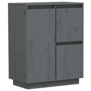 vidaXL Dressoir 60x34x75 cm massief grenenhout grijs