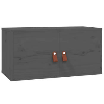 vidaXL Wandkast 60x30x30 cm massief grenenhout grijs