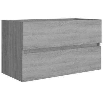 vidaXL Wastafelkast 80x38,5x45 cm bewerkt hout grijs sonoma eikenkleur