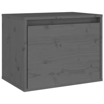 vidaXL Wandkast 45x30x35 cm massief grenenhout grijs