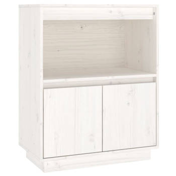 vidaXL Dressoir 60x34x75 cm massief grenenhout wit