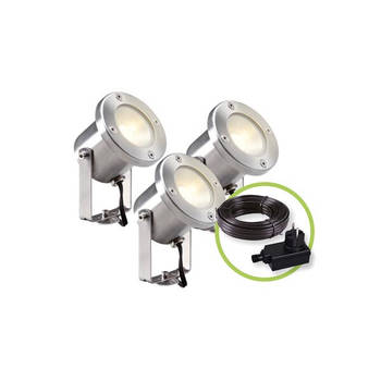 Garden Lights LED-spotlight Catalpa RVS 3 stuks 4121603