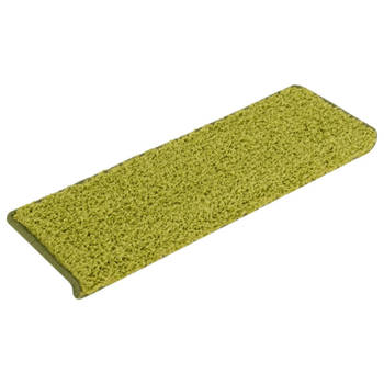 vidaXL Trapmatten 15 st 65x21x4 cm groen