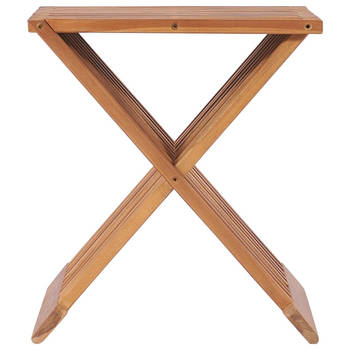 The Living Store kruk Massief Teak - 40 x 32 x 45 cm - Inklapbaar - Geschikt voor buiten