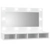 vidaXL Spiegelkast met LED-verlichting 90x31,5x62 cm hoogglans wit