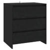 The Living Store Dressoir Minimalistisch - Bijzetkast 3 Lades - Zwart - 70 x 41 x 75 cm