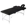 vidaXL Massagetafel met 2 zones inklapbaar aluminum frame zwart