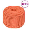 vidaXL Werktouw 20 mm 100 m polypropeen oranje