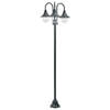 vidaXL Paalverlichting tuin E27 220 cm aluminium donkergroen 3-delig