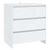 The Living Store Dressoir - Simplistisch - Bijzetkast - 70x41x75 cm - Wit spaanplaat - 3 lades