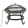 vidaXL Vuurplaats en barbecue 2-in-1 met pook 56x56x49 cm rvs