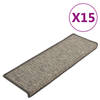 vidaXL Trapmatten zelfklevend 15 st 65x21x4 cm grijs en beige