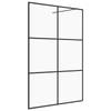 vidaXL Inloopdouchewand 140x195 cm ESG-glas transparant en zwart