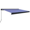 vidaXL Luifel handmatig 300x250 cm blauw en wit