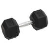 The Living Store Dumbbells Rubber Coated - 10 kg - Multifunctioneel - Zwart