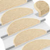 vidaXL Trapmatten zelfklevend 15 st sisal-look 65x21x4 cm beige