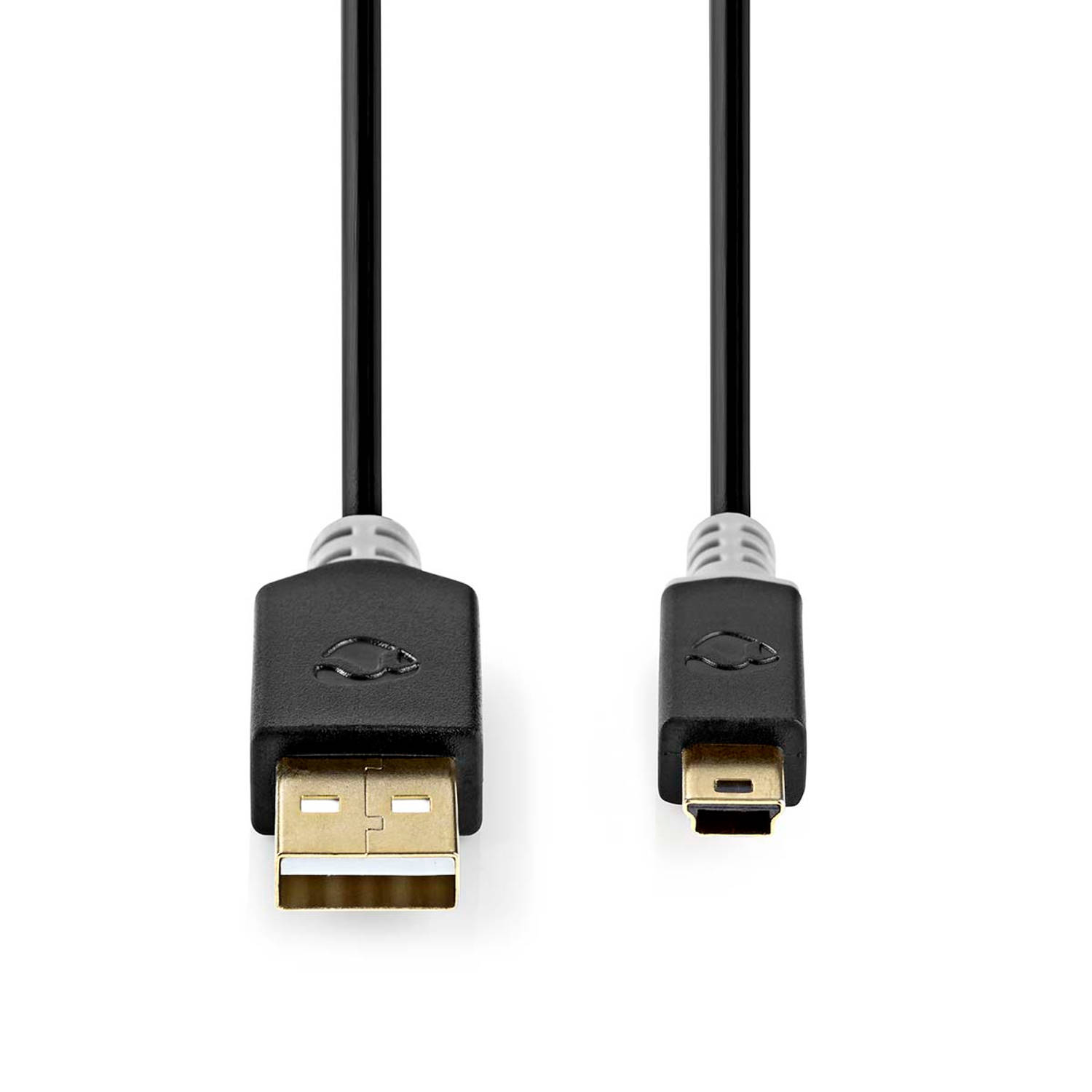 Kabel USB 2.0 | A male Mini 5-pins male | 2,0 m | Antraciet