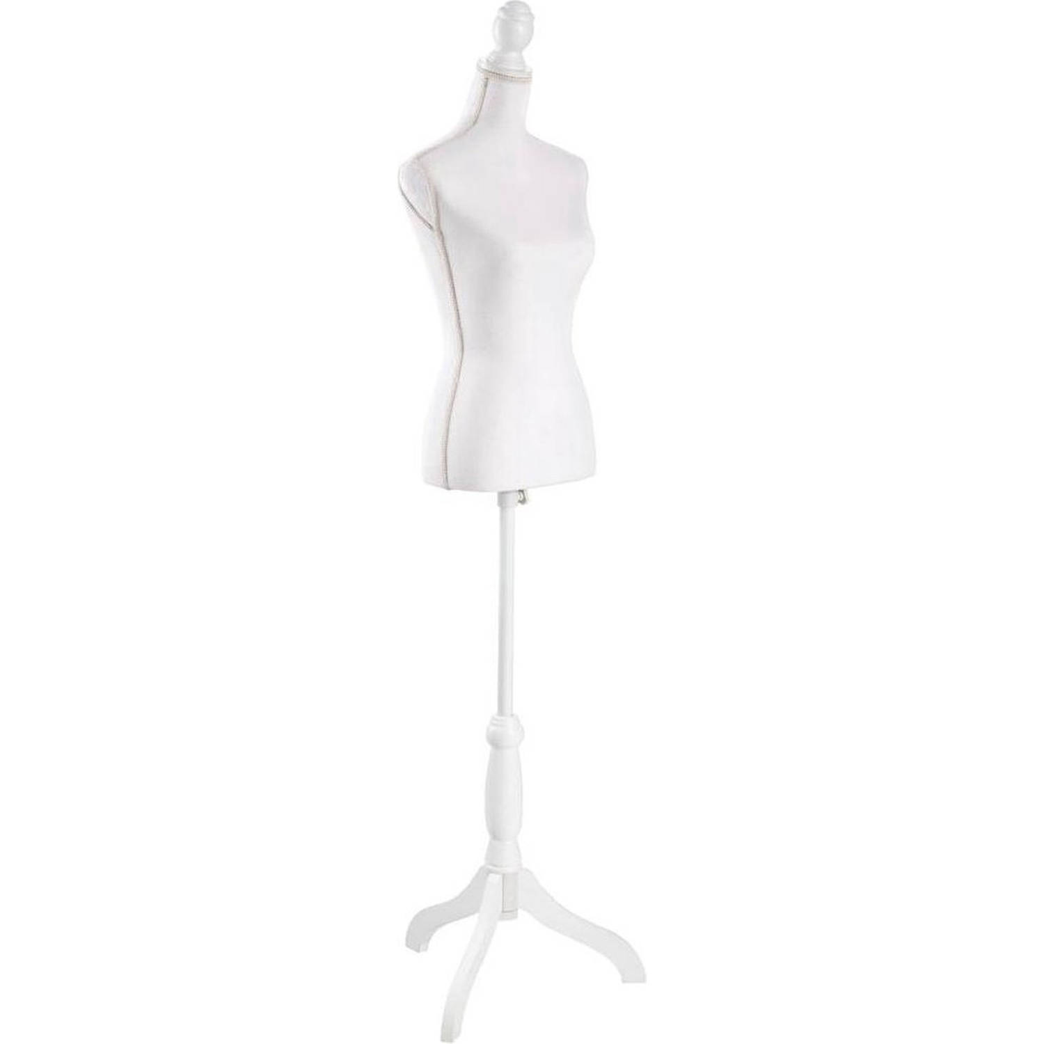 Lowander paspop dames - Etalagepop vrouw - Verstelbaar 134 tot 170 cm - Wit