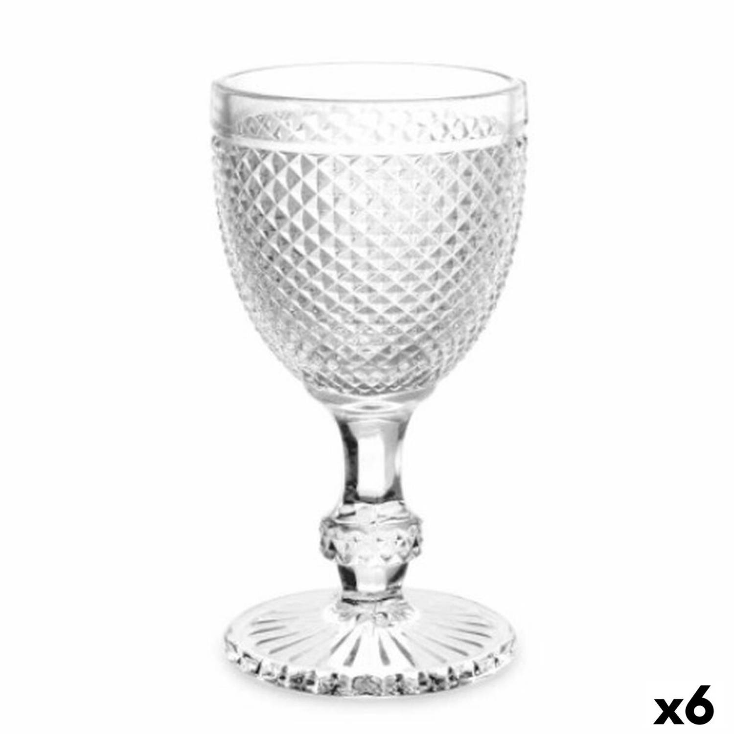 Wijnglas Diamant Transparant Glas 330 ml (6 Stuks)