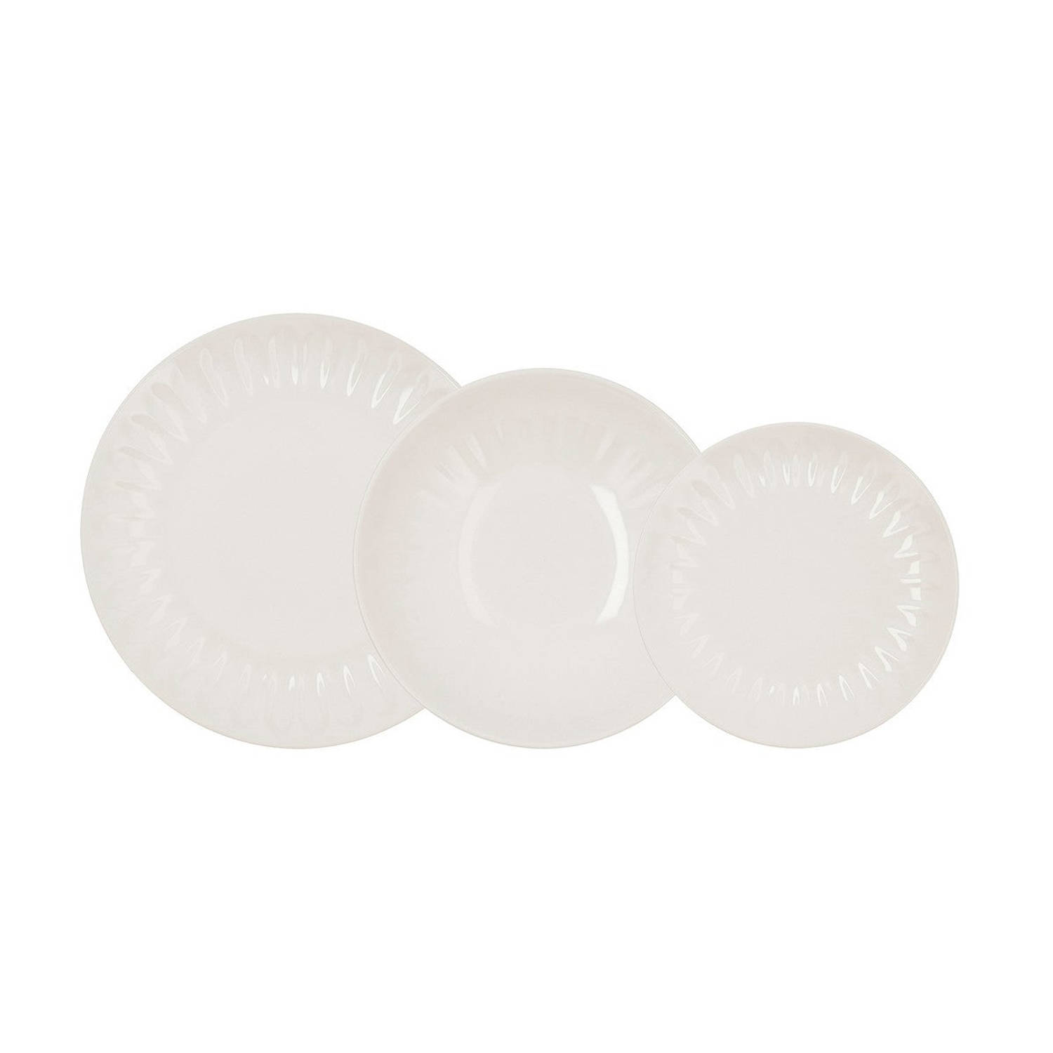 Serviesset Bidasoa Romantic Ivory Keramisch Wit 18 Onderdelen