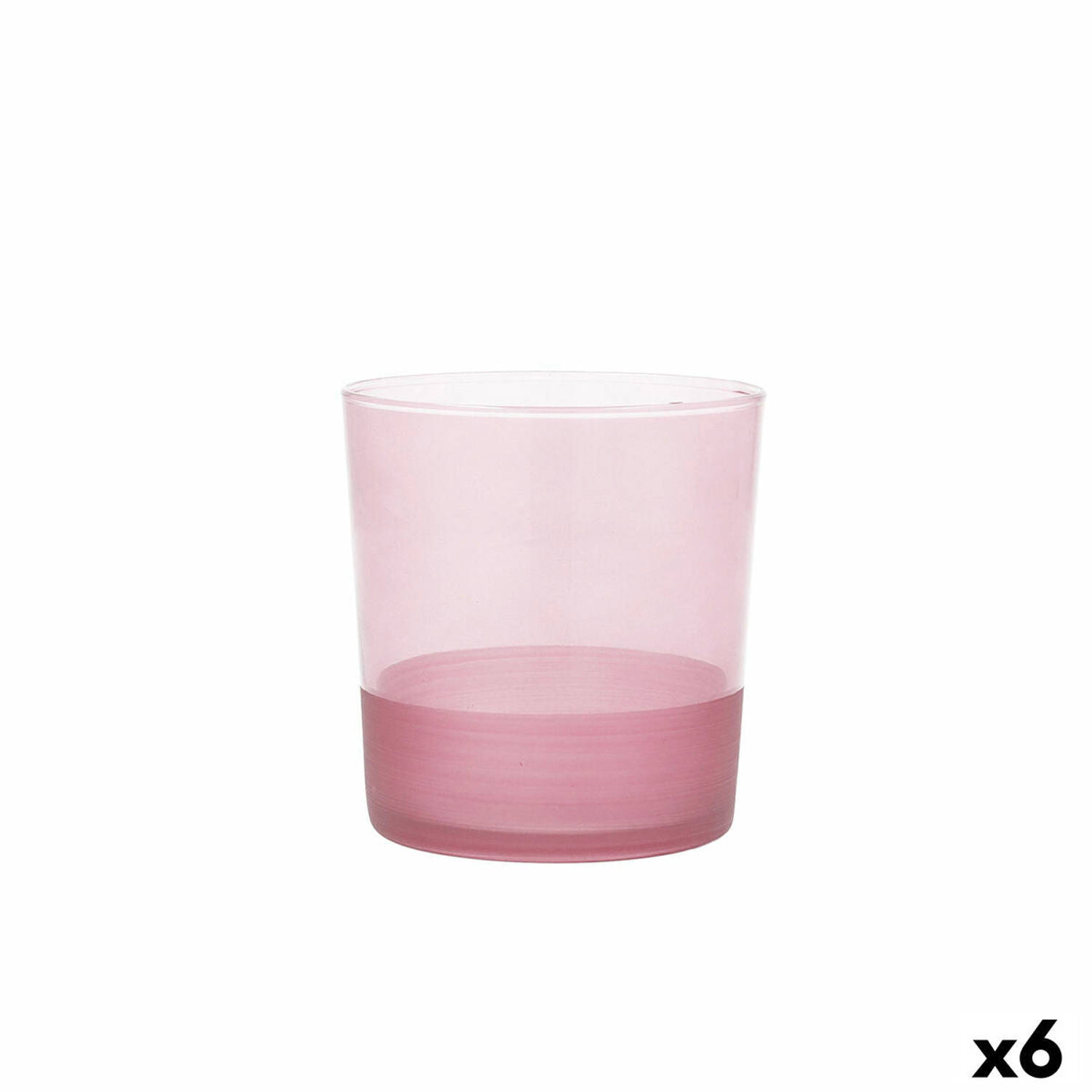 Glas Quid Pincel Roze Glas 380 ml (6 Stuks)