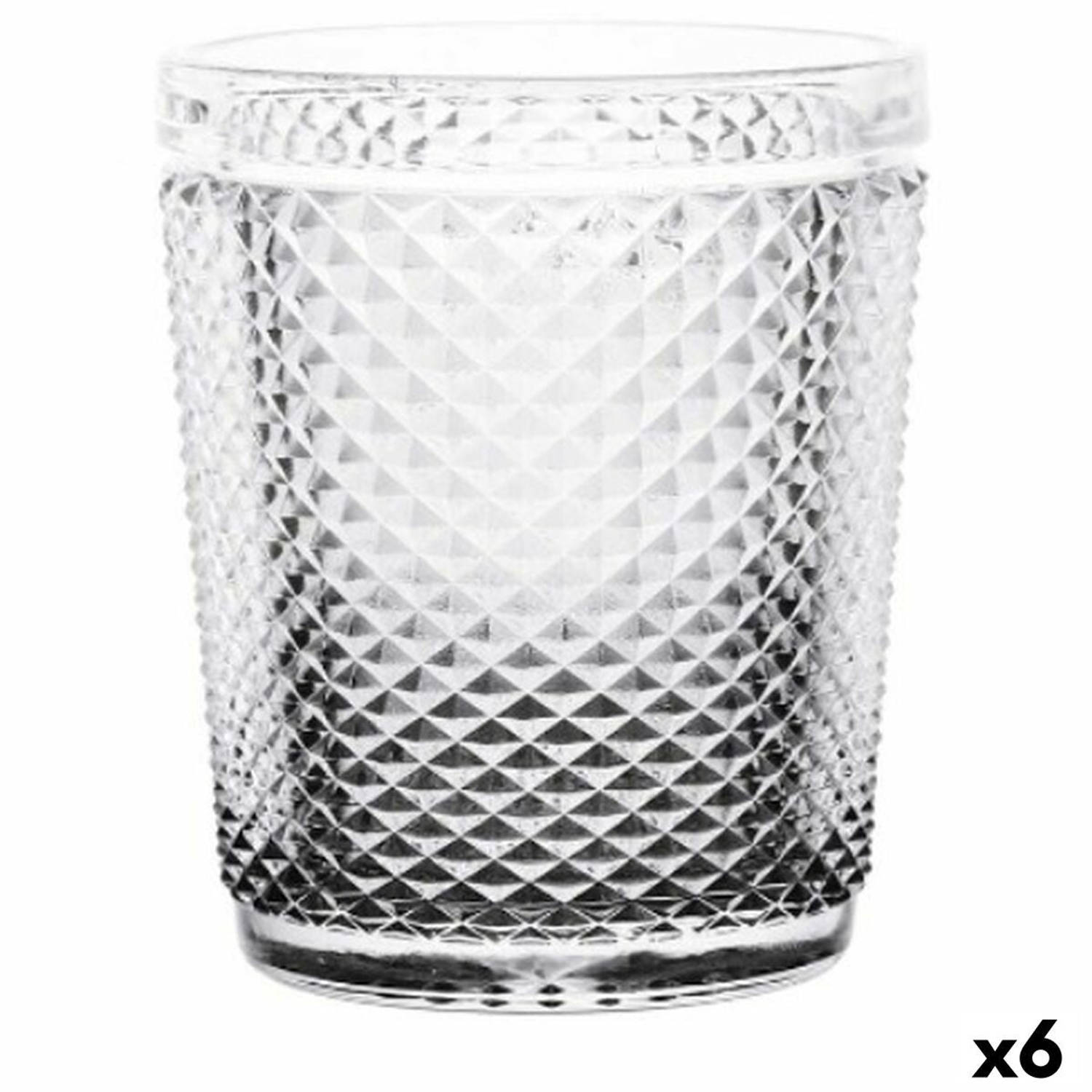 Glas Diamant Transparant Antraciet Glas 300 ml (6 Stuks)